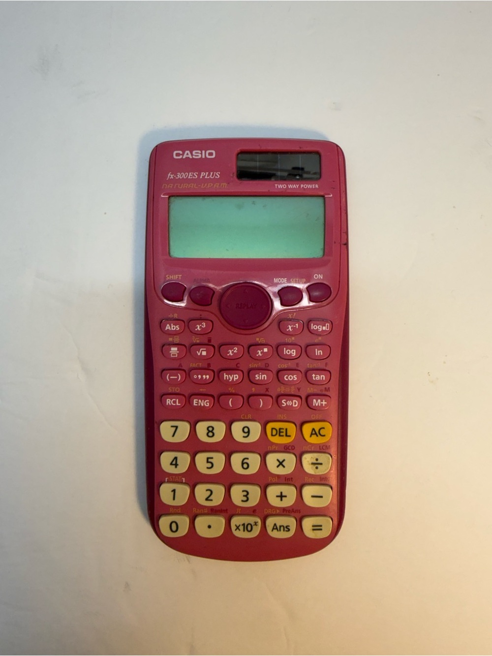 Pink Casio fx-300es calculator